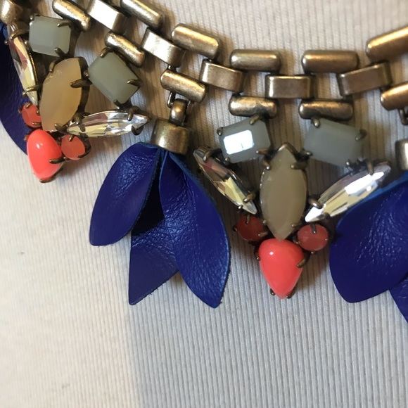 Stella & Dot Blue and Orange Statement Necklace - Picture 2 of 3